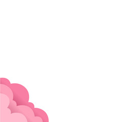 Obraz premium Pink Paper Cut Clouds Corner Border 