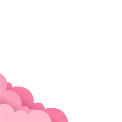 Pink Paper Cut Clouds  Corner Border 