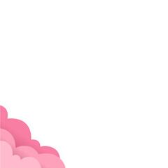 Pink Paper Cut Clouds  Corner Border 