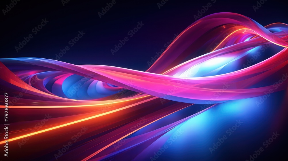 Poster a mesmerizing 3d abstract colourful black background line curve wave spiral