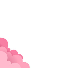 Naklejka premium Pink Paper Cut Clouds Corner Border 
