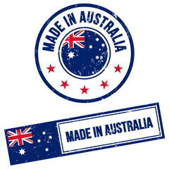Made in Australia Sign Grunge Style
