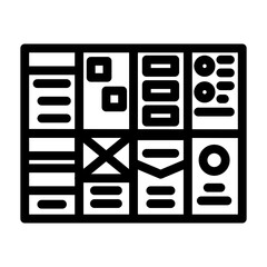 crazy 8s ux ui design line icon vector. crazy 8s ux ui design sign. isolated contour symbol black illustration