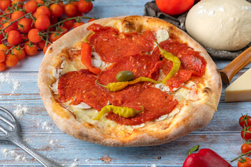 pizza with tomatoes