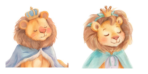 cute lion dressed as the king