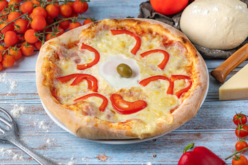 pizza with tomatoes