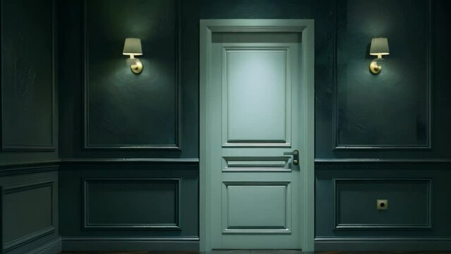 video empty room with closed door