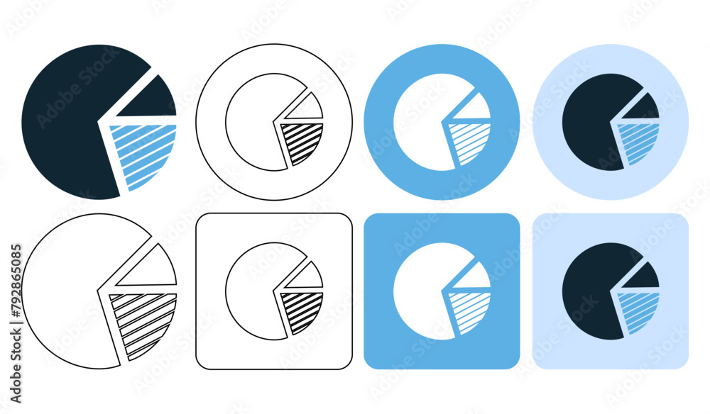 Poster pie diagram, pie graph business, pie chart icon symbol ui and ux design, glyphs and stroke line icon
