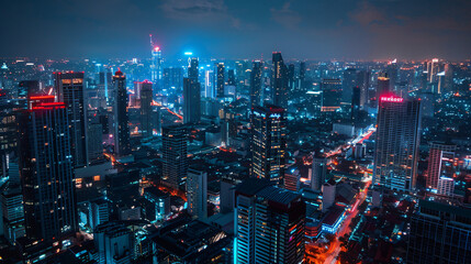 Bangkok cityscape. Bangkok night view in the business
