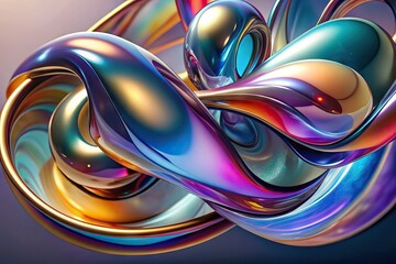 Abstract illustration wallpaper with neon lights and colors. Generative AI