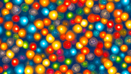 Fototapeta na wymiar Kaleidoscope of Illuminated Colored Balls