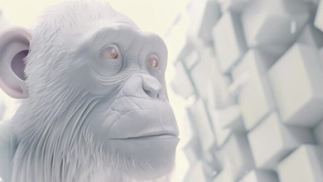 digital monkey. Artificial intelligence concept. virtual reality
