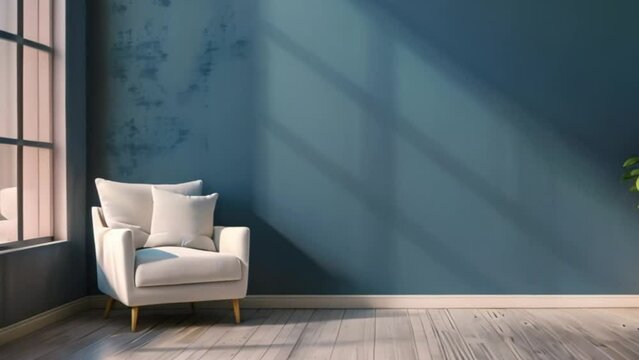 video bright room with sofa and armchairs
