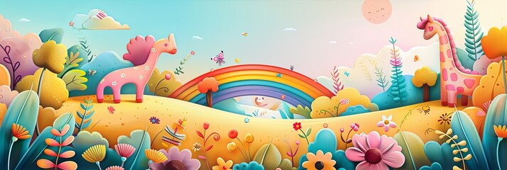 Whimsical Summer Rainbows with Playful Doodles