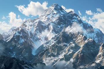 snow-capped mountain peaks - obrazy, fototapety, plakaty