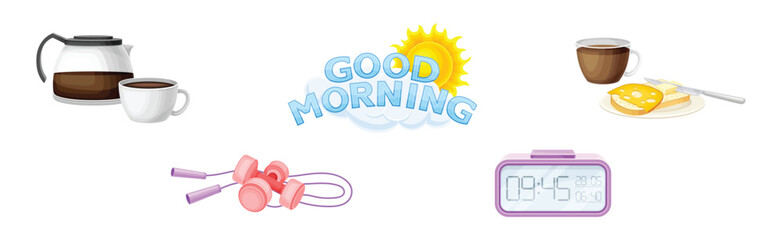 Good Morning Symbol and Different Attribute Vector Set