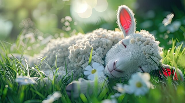 Little Sheep Sleeps on the grass, Eid ul adha, Eid ul fiter