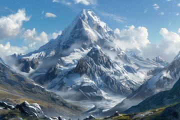 snow-capped mountain peaks