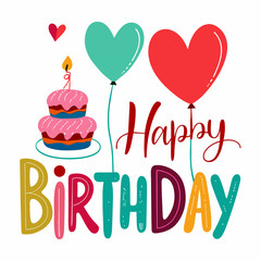Happy Birthday text vector illustration (9)