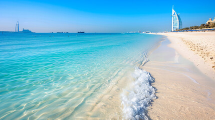 Beautiful beach with white sand and turquoise water. 