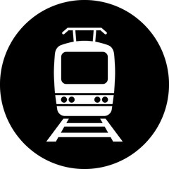 Tram icon as symbol for web page design of passenger transport