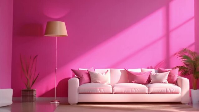 video living room with white sofa