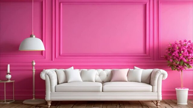 video living room with white sofa