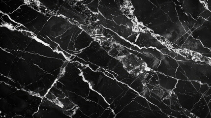 Luxurious Black Marble Background with Striking Veins