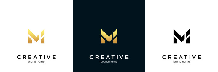 Modern and strong letter M initials logo design