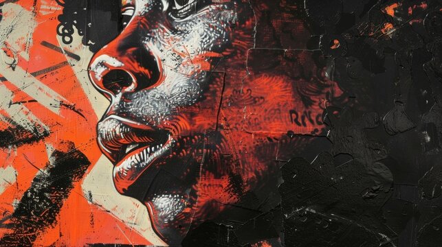 Closeup of a stencil art piece carefully handcrafted by a renowned street artist whose work often comments on the gentrification and displacement in urban areas. Their poignant pieces .