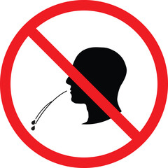 No Spitting icon board vector | No Spitting sign | Do Not Spit Here