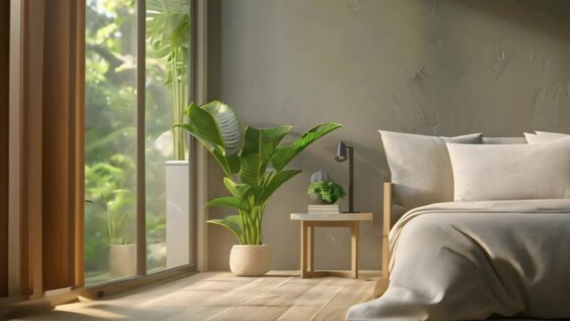 video brown bedroom with sofa