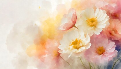 Watercolour background with flowers
