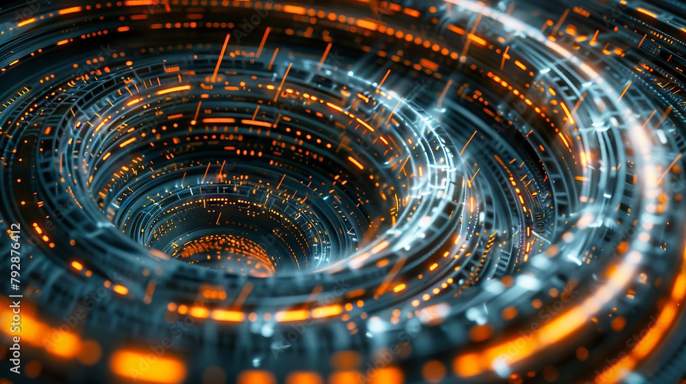 Poster abstract technology and data circle background