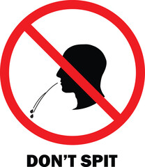 No Spitting icon board vector | No Spitting sign | Do Not Spit Here