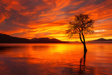 Resplendent Sunset: A Harmonious Display of Nature's Tranquility