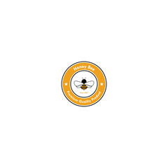 Honey bee label, honey bee logo vector graphics