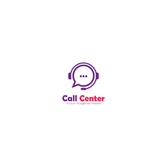 Call center logo design vector graphics