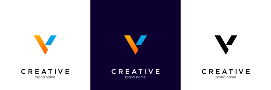 v letter vector logo abstract