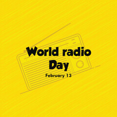 World radio day banner, World radio day poster vector graphics