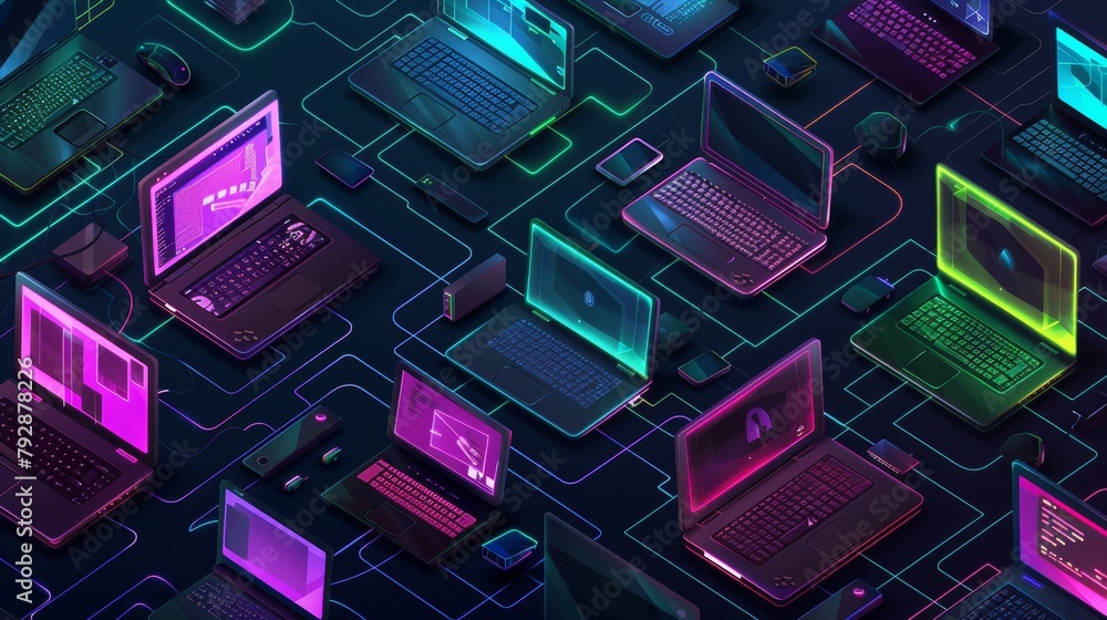Poster the concept of peer to peer connection, distributed computing between different computers. this is a