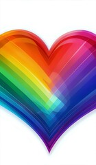 Abstract rainbow heart valentine love background texture. AI generated.