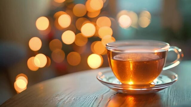 video warm tea in a glass
