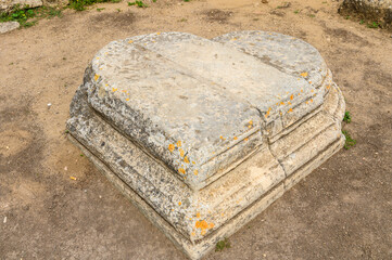 base for a heart-shaped column in the old town of Salamis Cyprus 1