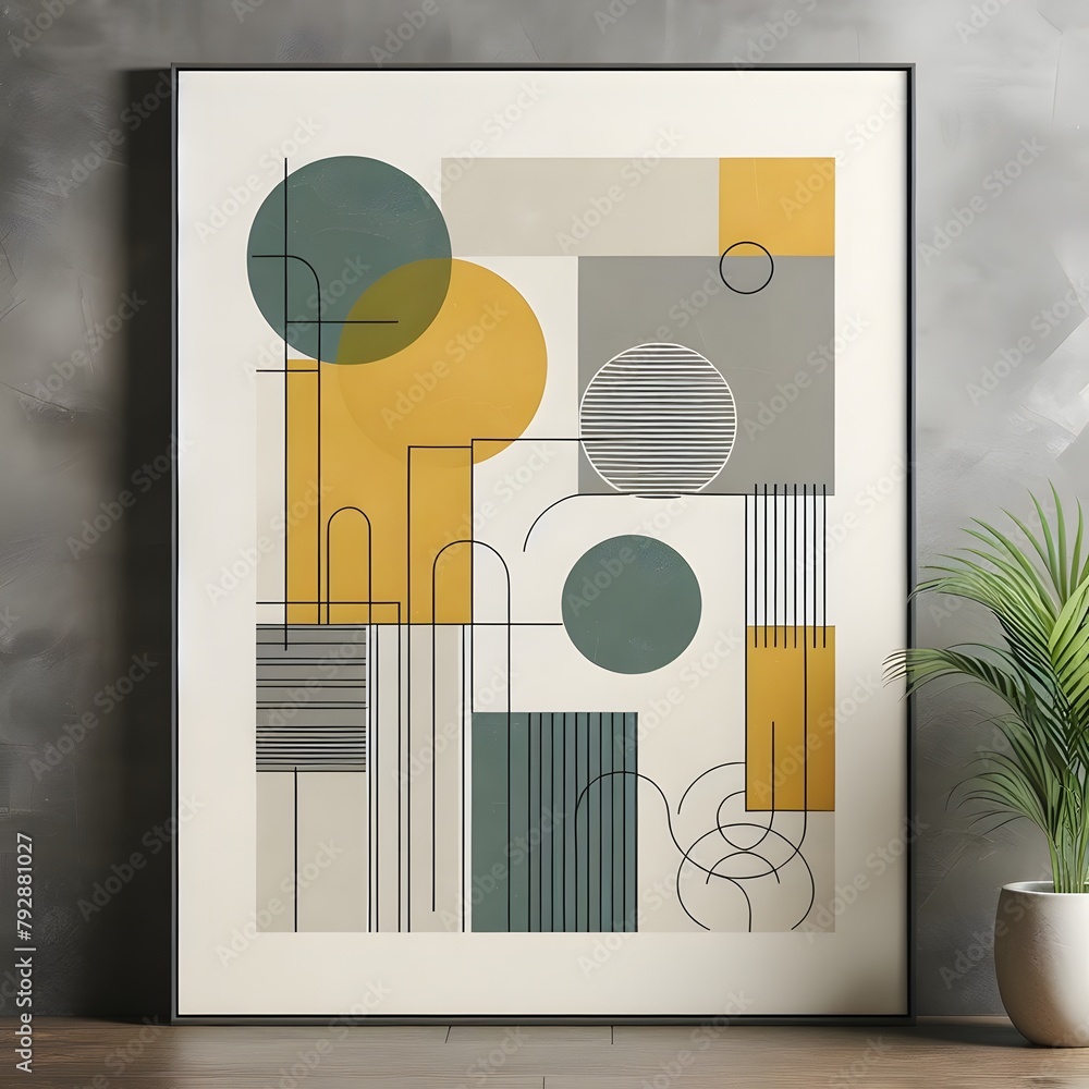 Aufkleber minimalistic abstract background. boho style. vector illustration generated by ai