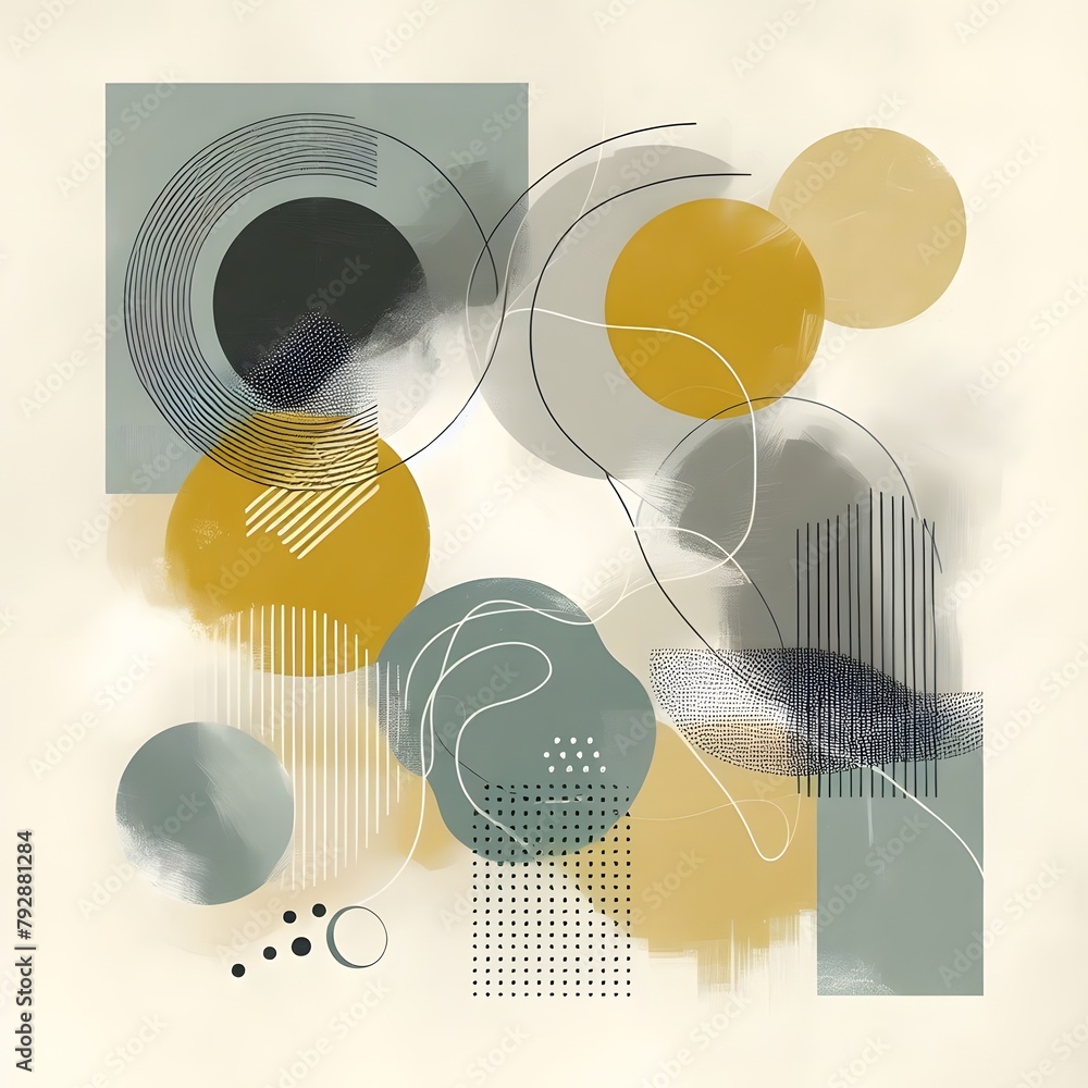 Poster minimalistic abstract background. boho style. vector illustration generated by ai