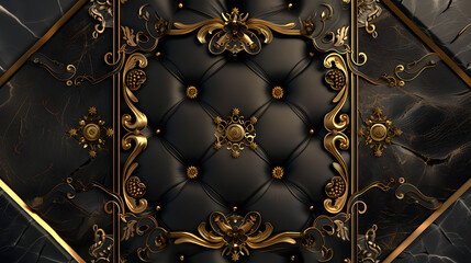 Luxurious black and gold texture. Background, wallpaper.