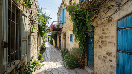 Fototapeta na wymiar Beautiful old street in Limassol Cyprus