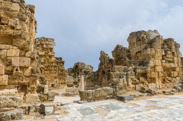 a view of ruins in Salamis Ancient city, Cyprus