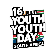 Youth Day South Africa 16 june with south african flag background.